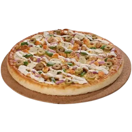 Cheezious Chicken Extreme Pizza with three kinds of seasoned chicken, peppers, olives and mushrooms
