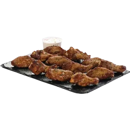 Cheezious Oven Baked Wings — tender baked chicken wings with signature mayo garlic dipping sauce